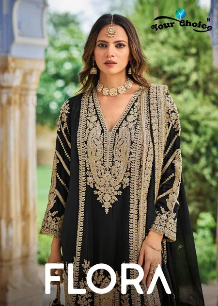 Flora By Your Choice Chinon Best Readymade Suits Wholesale Shop In Surat
